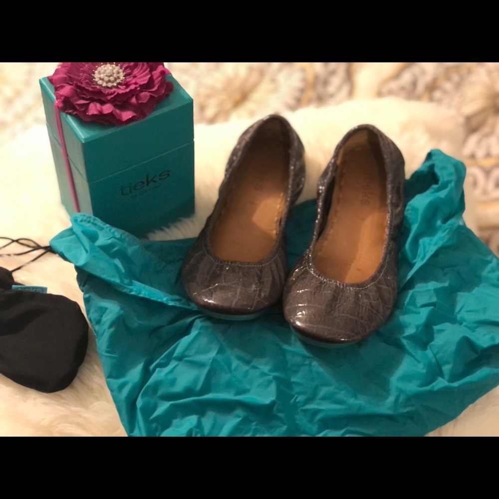 Tieks Slate Grey Croc 9